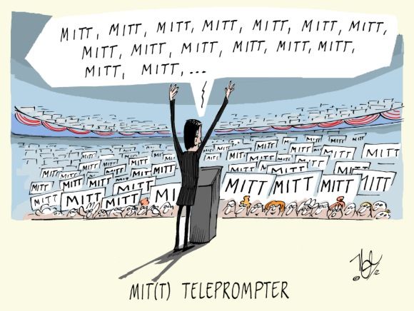 mitt romney telleprompter