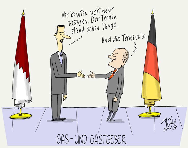 emir katar besuch scholz termin terminal flüssiggas gastgeber