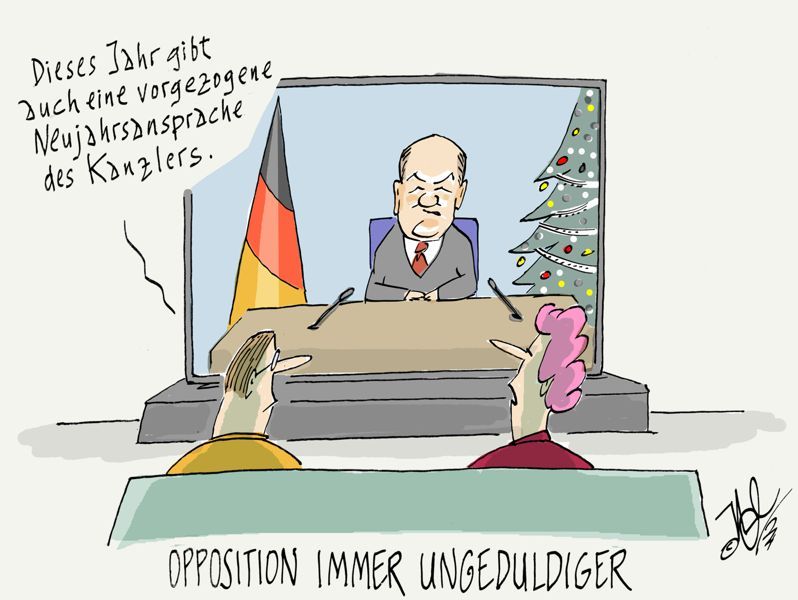 ampelkoalition vorgezogene neujahrsansprache scholz opposition ungeduldig